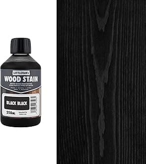 Littlefair's Wood Stain Water-Based - (Black Black) – Non-Toxic, Eco-Friendly & Quick Drying - Easy-to-Apply, Concentrated Formula for All Wood Types – 250ml