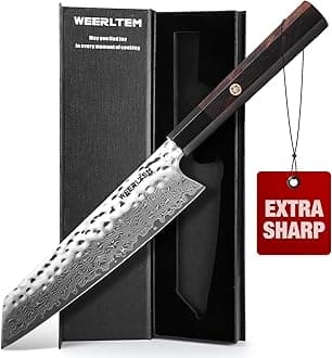 Kiritsuke Chef Knife 8 Inch, Hand-forged 67-Layer VG10 High Carbon Steel Japanese Damascus Chef Knife, Ultra Sharp Hammered Damascus Chef Knife with Octagonal Ebony Handle & Gift Box