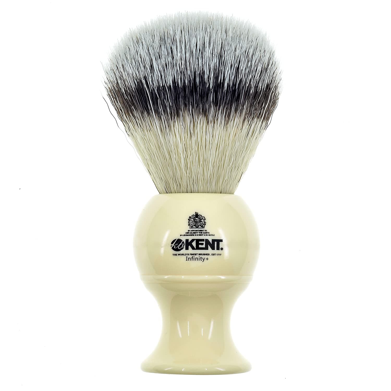 Kent Infinity Plus Shaving Brush with Ultra-Soft Silvertext Synthetic Badger Brush - Perfect Lather and Shaving Brush made for Shave Cream and Shaving Soap - Kent Luxury Shaving Since 1777