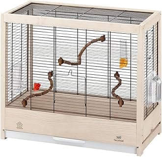FerplastGiulietta 4 Bird Wooden Cage, 57 x 30 x 50 cm, Black
