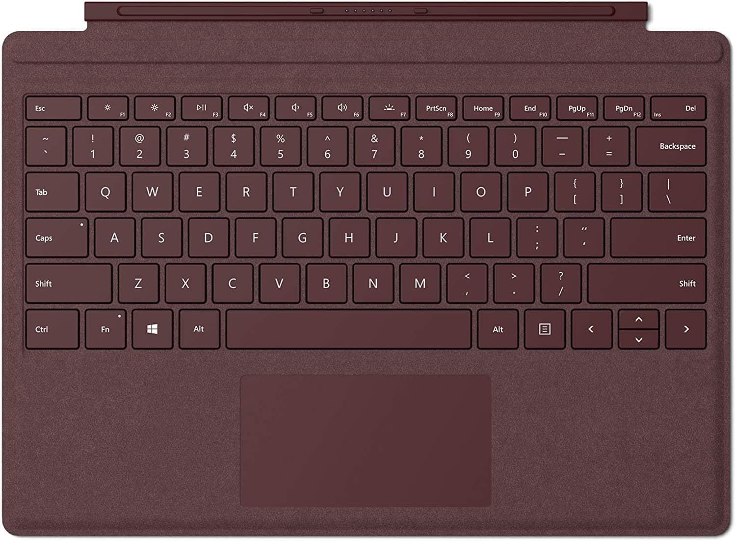 Microsoft Type Cover - Italian QWERTY Layout Backlit Keyboard, Burgendy - Compatible With Pro 3, 4, 5, 6, 7, 7+ and (2017)