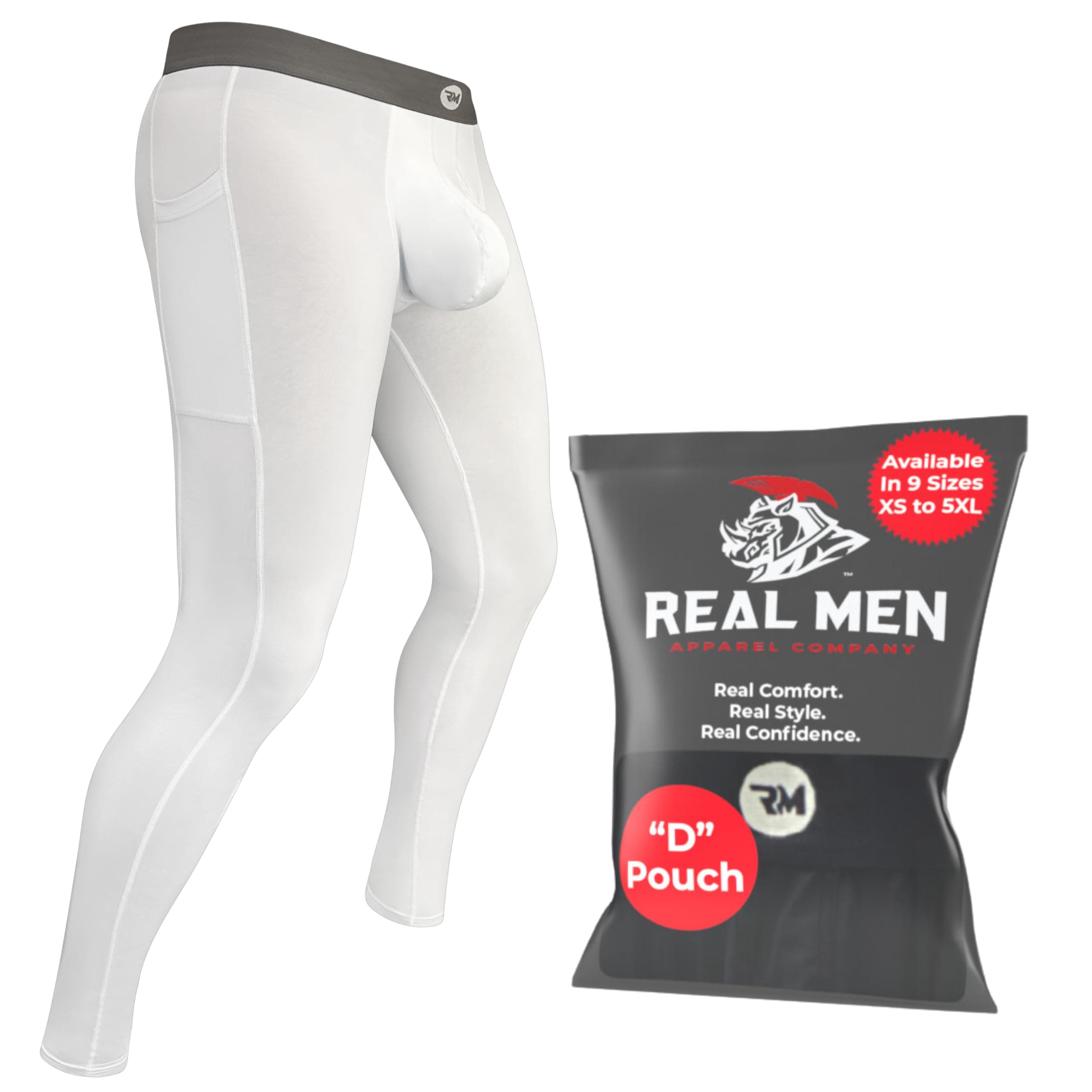 RM Real Men Men's Real Men D Pouch Thermal Compression Pants Men Compression Pants