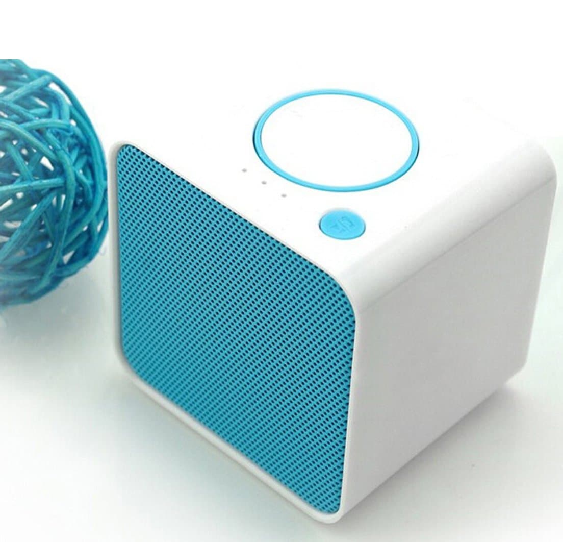 Music Cube - Play Music & Audio Wirelessly | Modern Compact Design - Ultra Portable Pocket Size Mini Wireless Bluetooth Speaker for Smartphones, Tablets, Laptops, PC & All Bluetooth Devices (Blue)
