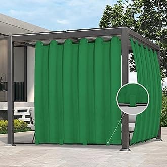 Easy-Going Outdoor Curtains Waterproof Windproof Weatherproof Curtain for Patio, Cabana, Porch, Pergola and Gazebo, Grommet Top and Tab Bottom Drape, 1panel, 110x108 inch, Green