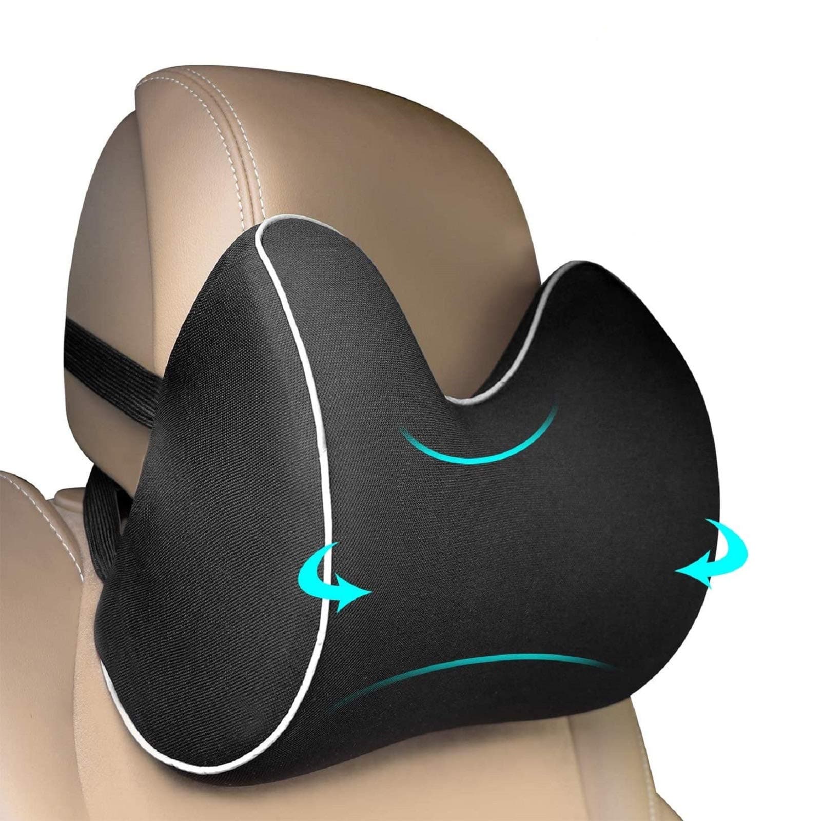 Feagar Lumbar Pillows, Memory Foam Pillows Back Cushion Lumbar Support for Car Home Office Chair,Ergonomics Orthopedic Design Relieve Back Sciatica and Tailbone Pain,Black