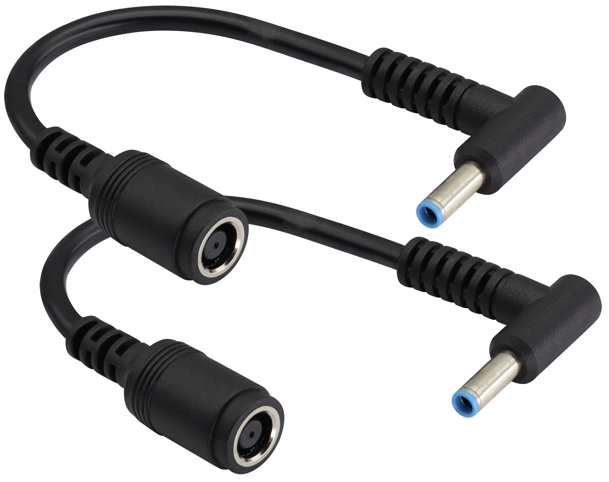 90 Degree Tip Laptop Power Cable DC 7.4mm x 5.0mm Female to 4.5mm x3.0mm Male Charging Connector DC Power Converter Cable DC Jack for HP Notebook Adapter Replacement Power Cord(15cm/2Pack)