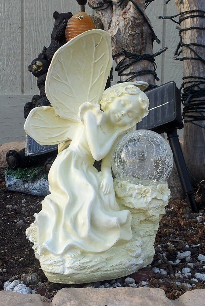 Solar Power Lantern Resting Angel With Ball