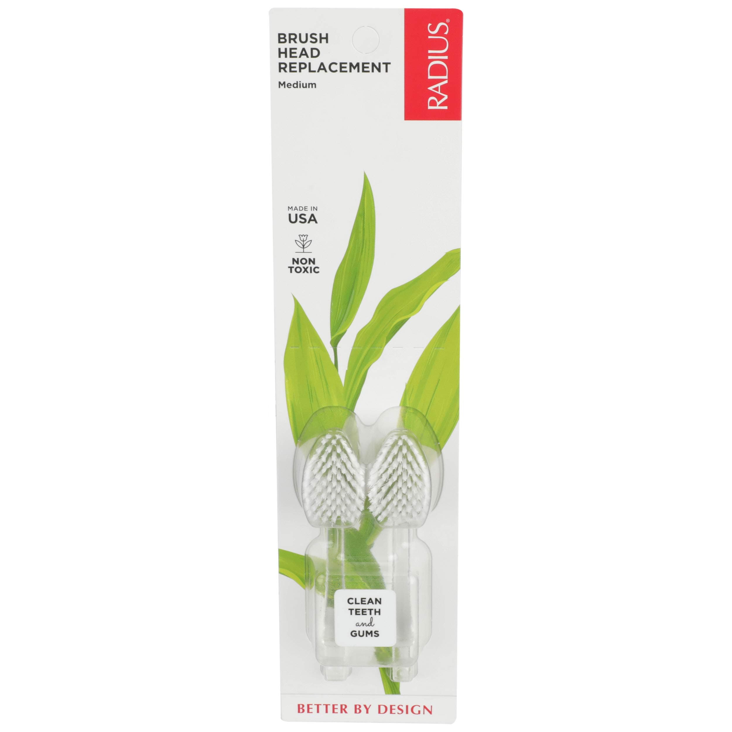 Radius, Intelligent Source Toothbrush, Medium, 2 Replacement Heads