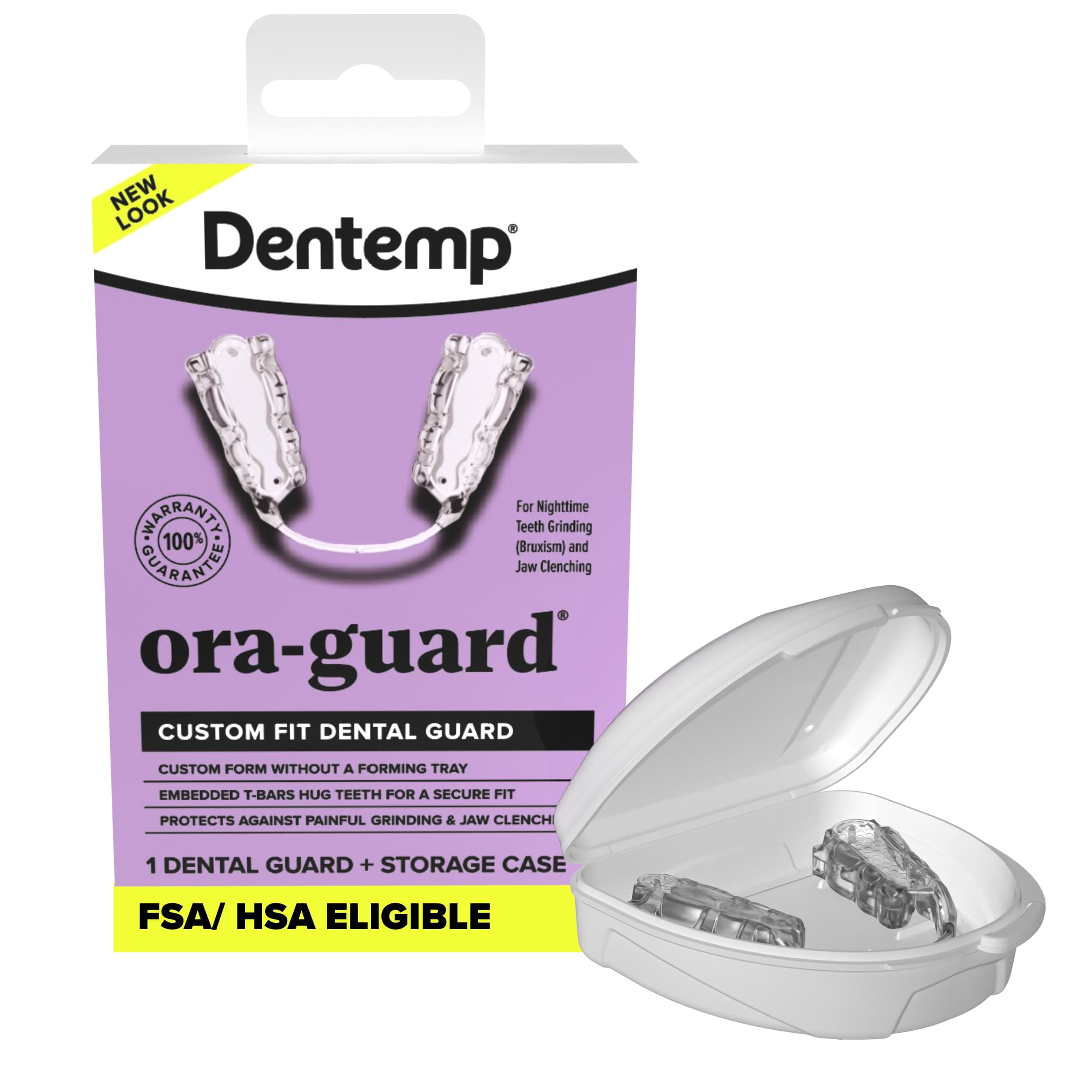 Ora-Guard Custom Fit Dental Guard - Bruxism Night Guard for Teeth Grinding - Mouth Guard for Clenching Teeth at Night - Comfortable Sleeping - Relieve Soreness in Jaw (Packaging May Vary)
