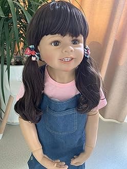 Huge Reborn Toddler Girl Doll 39 inch Full Body Vinyl Life Like Baby Dolls Curly Hair Can Stand Girl Model Ball Jointed Doll Collectible High Qualtity