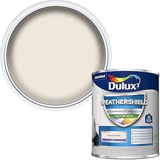 Weathershield Quick Dry Satin Paint - Almond White - 750ML, 5362494