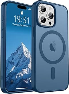 Magnetic for iPhone 15 Pro Max Case(Compatible with MagSafe)(Military Grade Drop Protection) Slim Translucent Matte Shockproof with Anti-Fingerprint Phone Case,Deep Blue