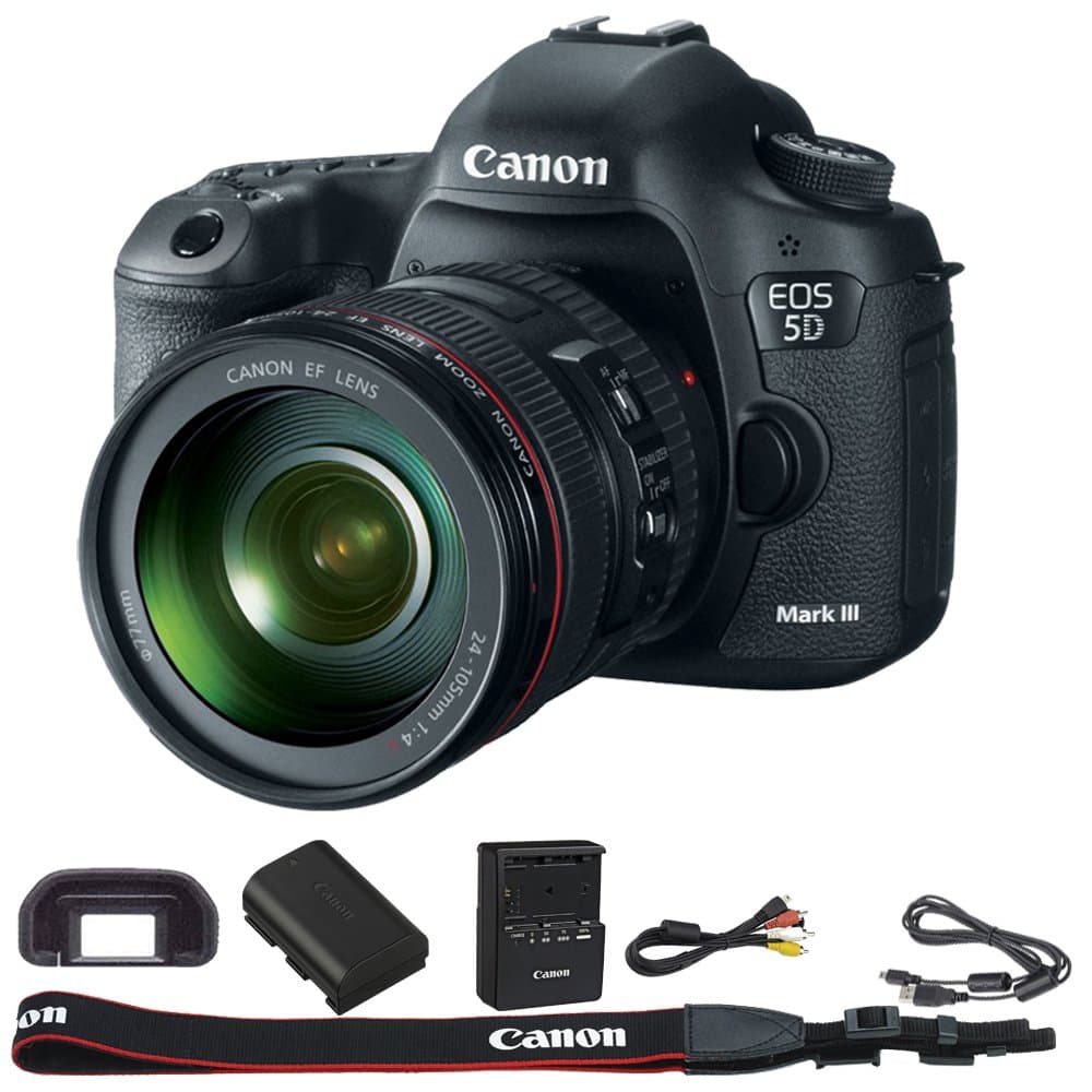 EOS 5D Mark III 22.3 MP Full Frame CMOS Digital SLR Camera with EF 24-105mm f/4 L is USM Lens Black