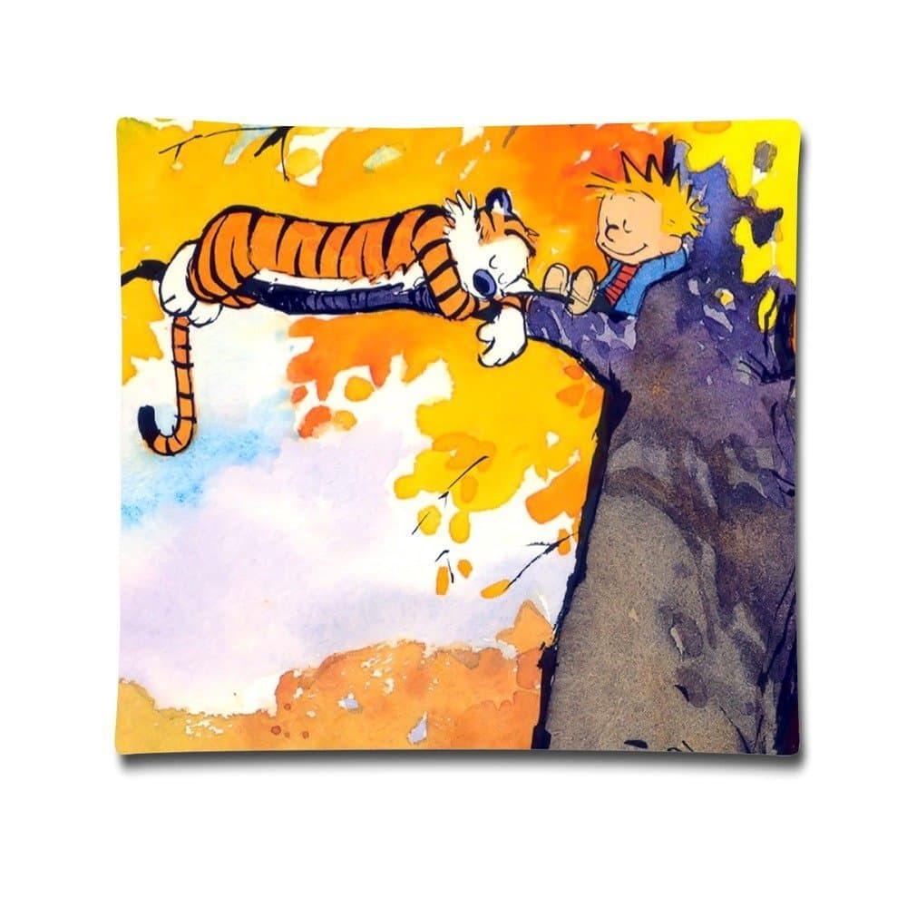 Calvin And Hobbes Unique Decorative Pillowcase Case Two Sides Printed Size 18x18 Inch