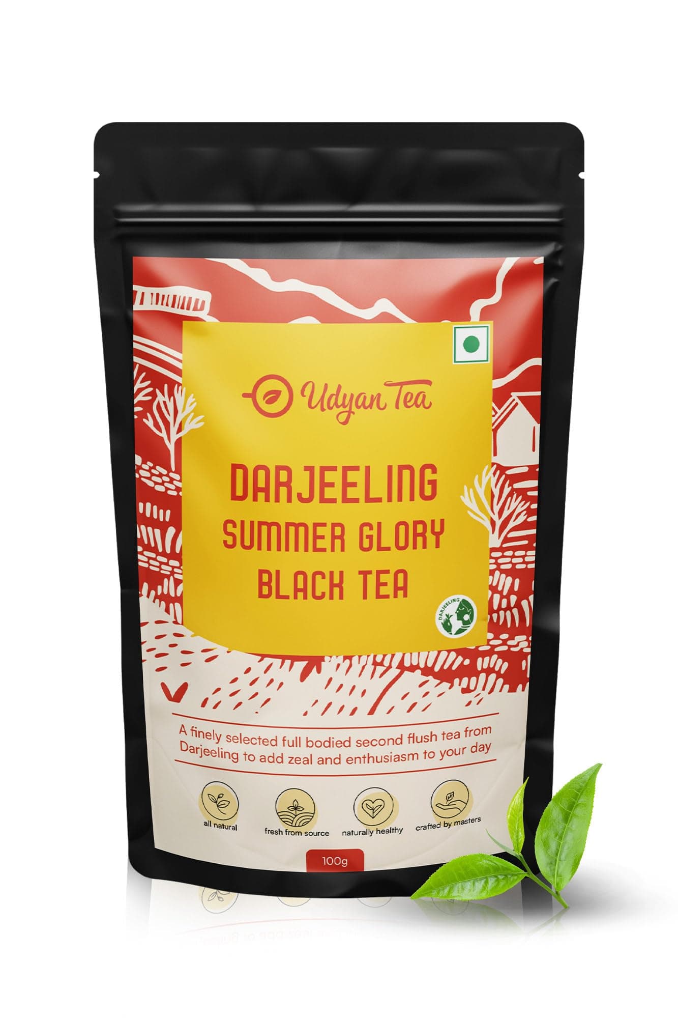 Darjeeling Summer Glory Black Tea, 100g (50 Cups) | Second Flush Black Tea | Loose Leaf Darjeeling Tea | 100% Pure, Single Estate
