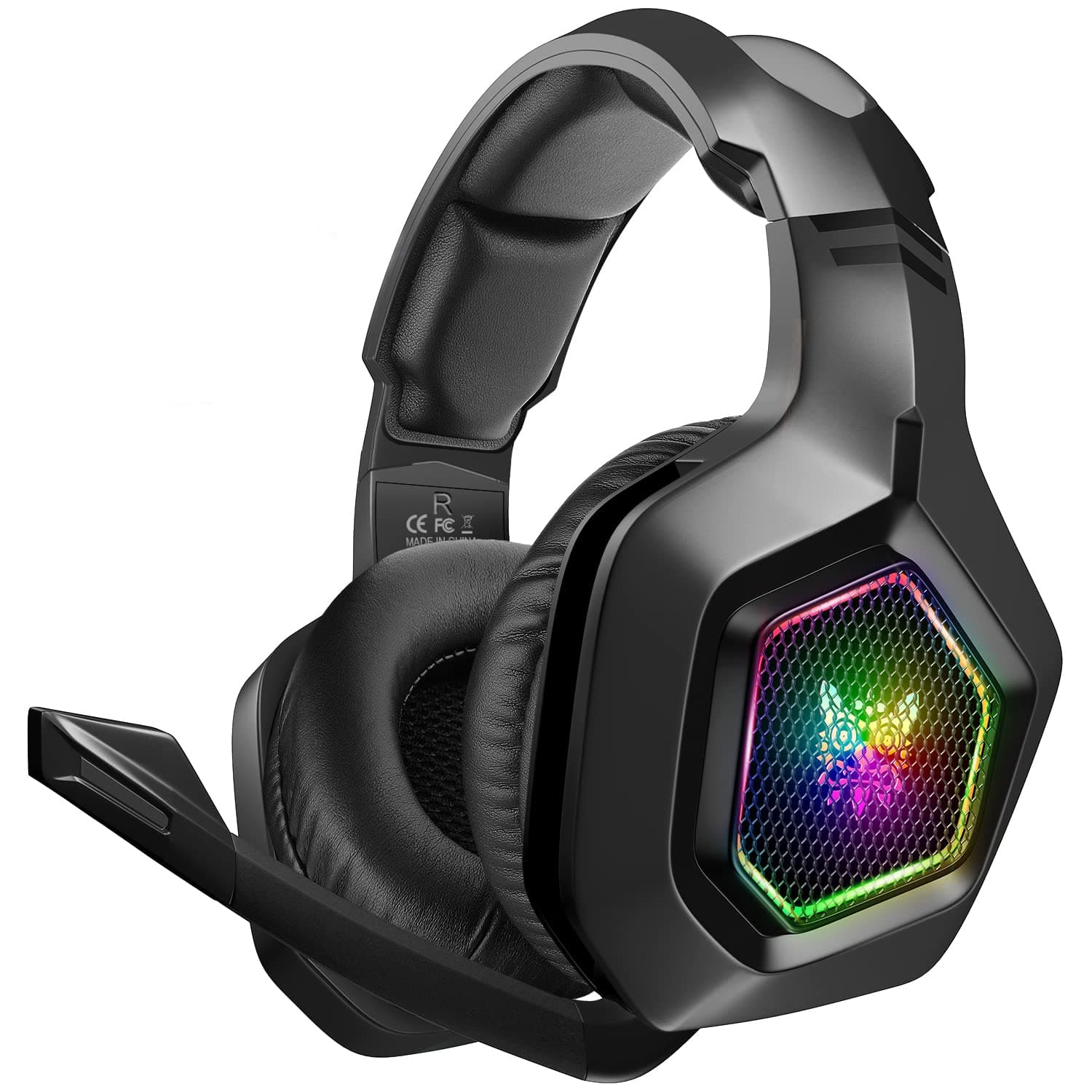 PS5 PS4 Gaming Headset with Microphone Surround Stereo PC Gaming Headphones RGB Light & Adjustable for Xbox one Laptop Mac