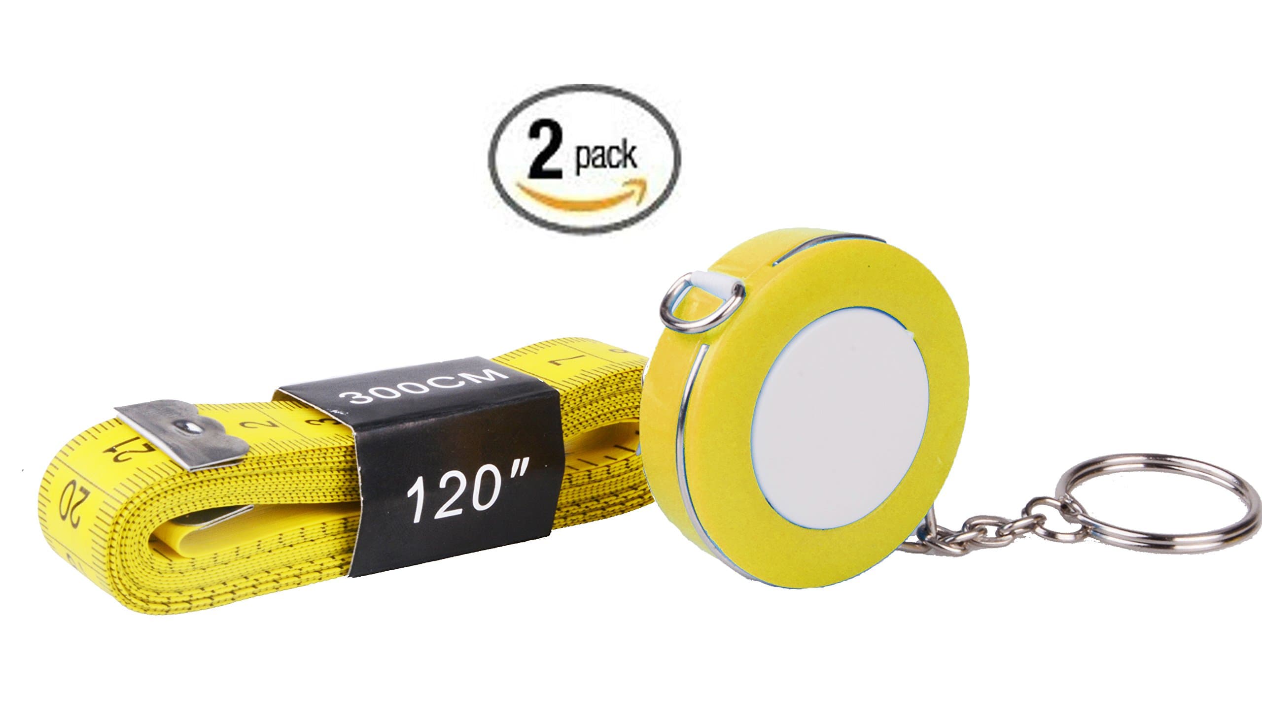 60-inch/1.5 Meter Soft and Retractable with Keychain 120-inch /3.0 Meter Flexible Double-Scale Soft Tape Measure