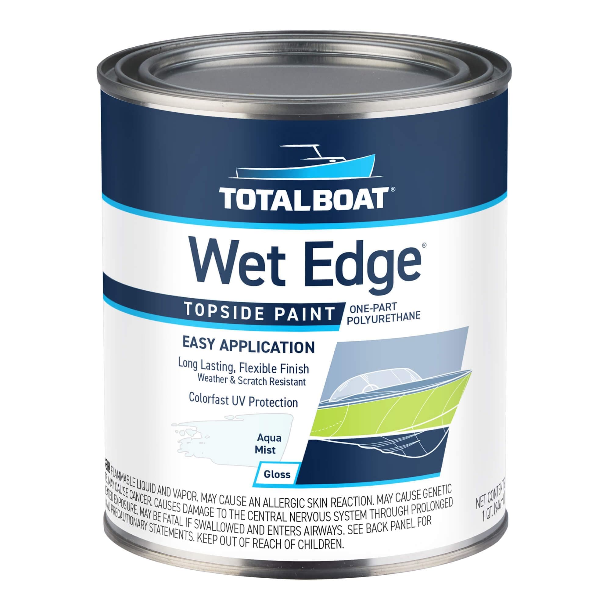 Wet Edge Topside Paint (Aqua Mist, Quart)