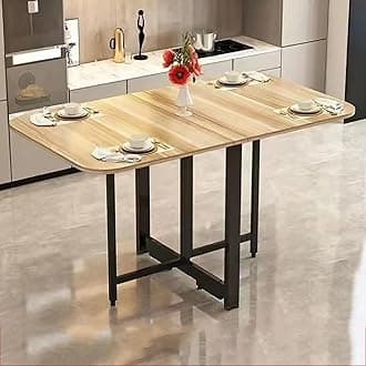 Folding Dining Table, Drop Leaf Dining Table, Extendable Kitchen Table, Space Saving Dining Table, for Kitchen, Bedroom, Living Room (Color : E, Size : 100cm)