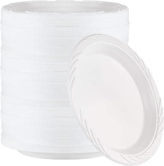 400 Count Disposable 9 Inch White Plastic Dinner Plates large
