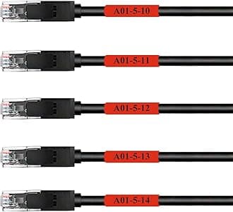 Mr-Label Self-Laminating Wrap Around Cable Labels – Letter Sheet Laser Printer Only – for Wire Marking Identification (25 Sheets (800 Labels), Red)