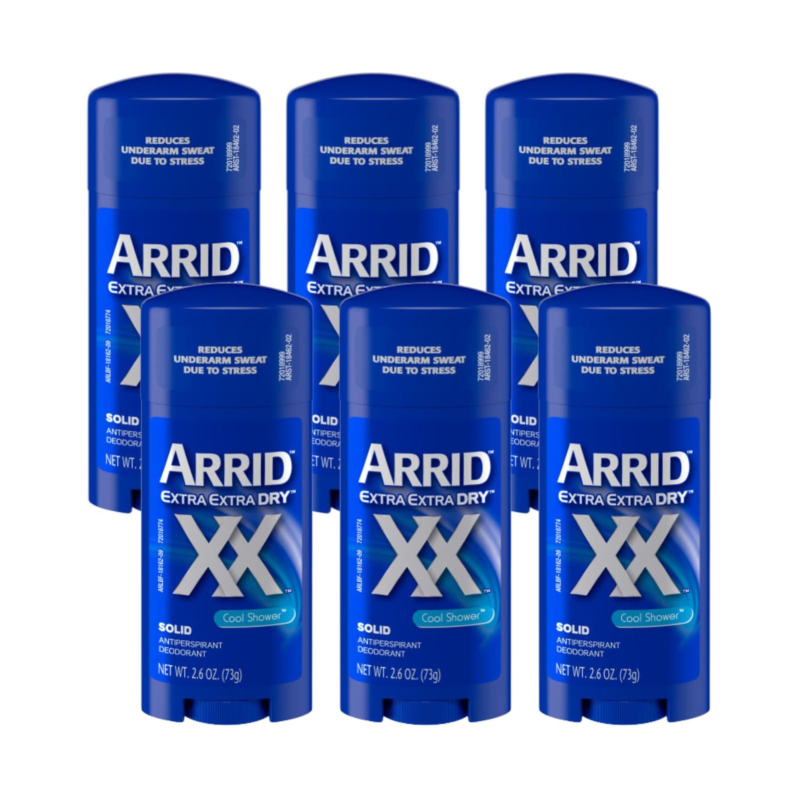 XX Extra Extra Dry Maximum Strength Antiperspirant/Deodorant Solid, Cool Shower, 2.6-Ounce Sticks (Pack of 6)