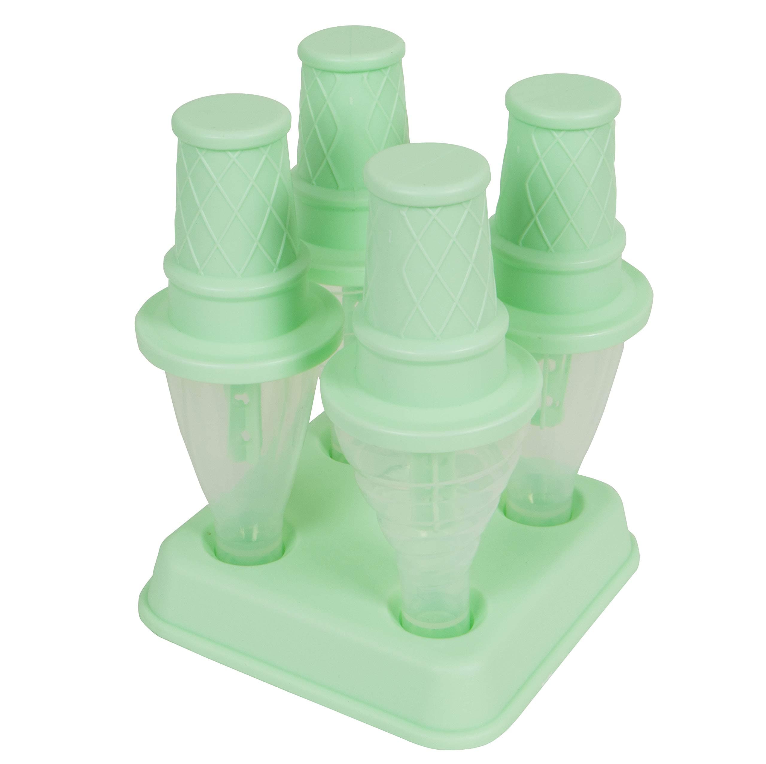 EvriholderCake Ice Pops, Reusable Popsicle Molds for Creating Your Own Frozen Treats in the Shape of Soft Serve Ice Cream, Pack of 4, teal, standard, 1184A12-AMZ