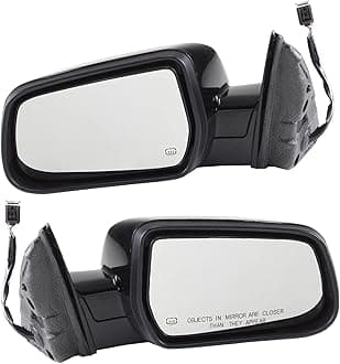 New Aftermarket Mirror Passenger and Driver Side Power Heated Manual Folding Paintable Replacement For Chevy Equinox 2010-2017 Without Blind Spot Feature and Memory OEM 20858745 | 20835849 | 20858744