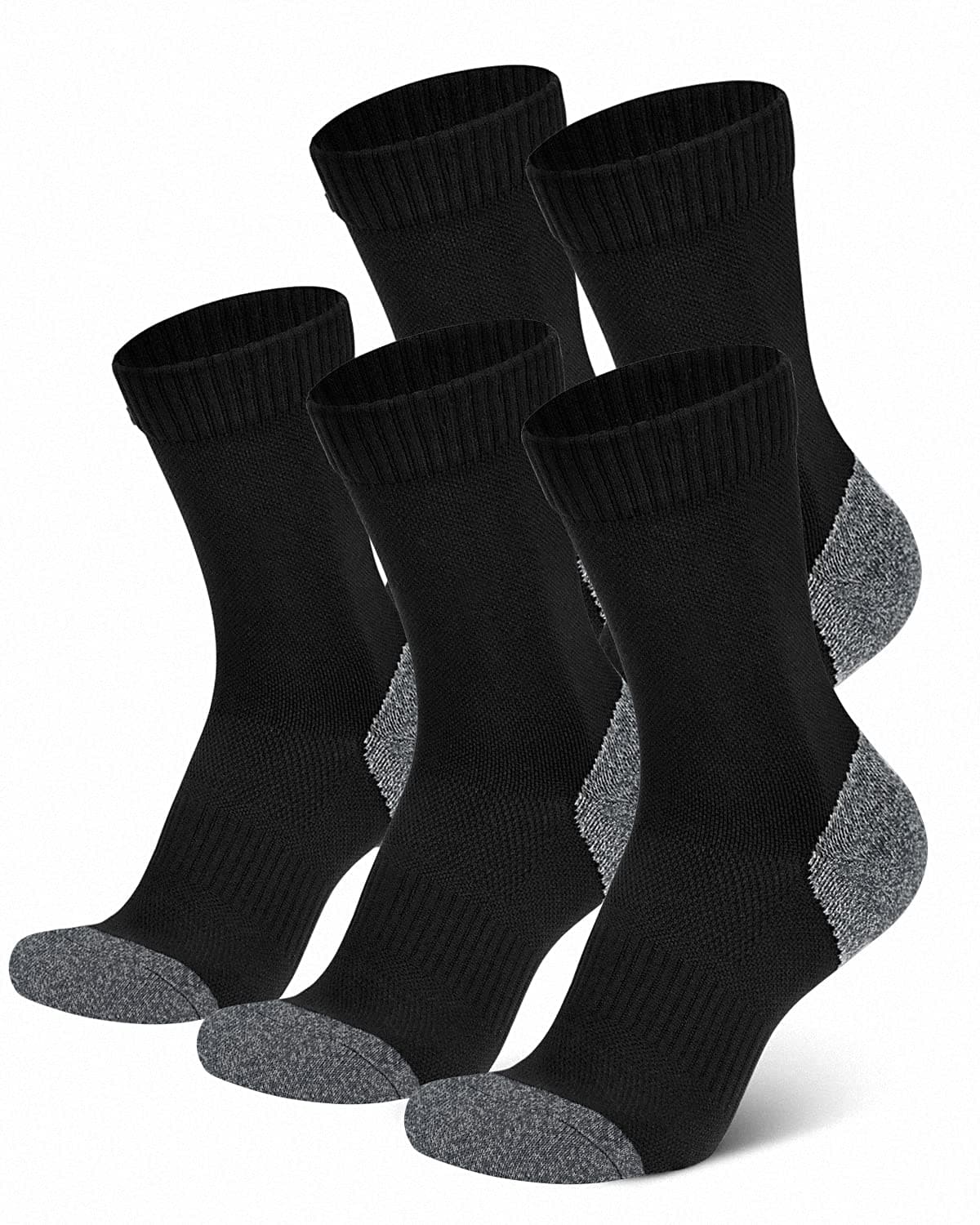 5 Pack Athletic Socks Men, Black Mens Socks Quick Dry Socks Men for Everyday Wear Running, Black(5 Pairs), 9-12