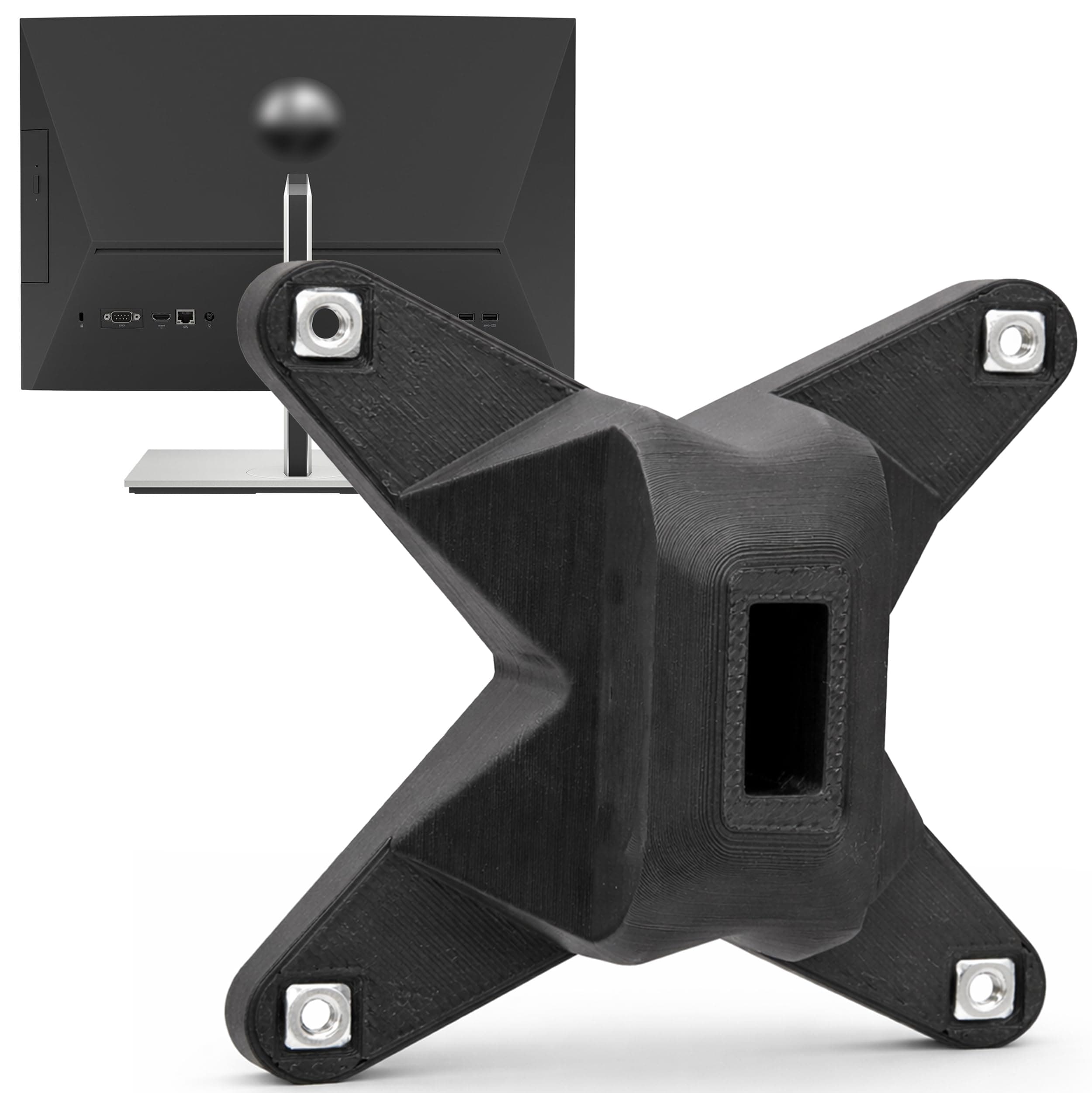 VESA adapter compatible with HP ProOne 400 G6 All-in-One PC - vesa mount adapter for monitor arm, bracket or wall mount - 75x75mm