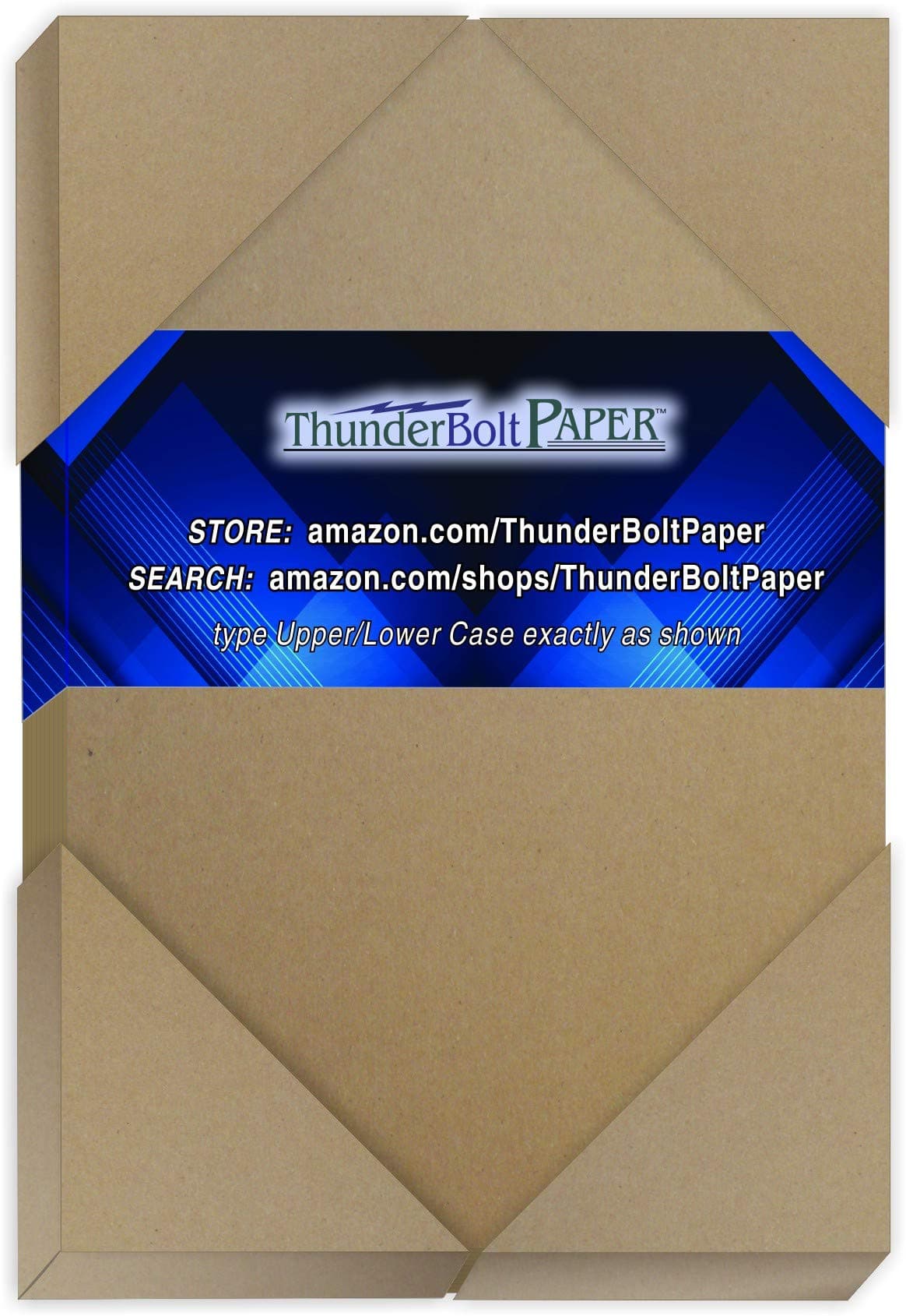 ThunderBolt Paper 225 Sheets Chipboard 20pt (point) 4.25 X 5.5 Inches Light Weight (4.25X5.5 Inches) Quarter Letter Size .020 Caliper Thick Cardboard Craft|Ship Brown Kraft Paper Board