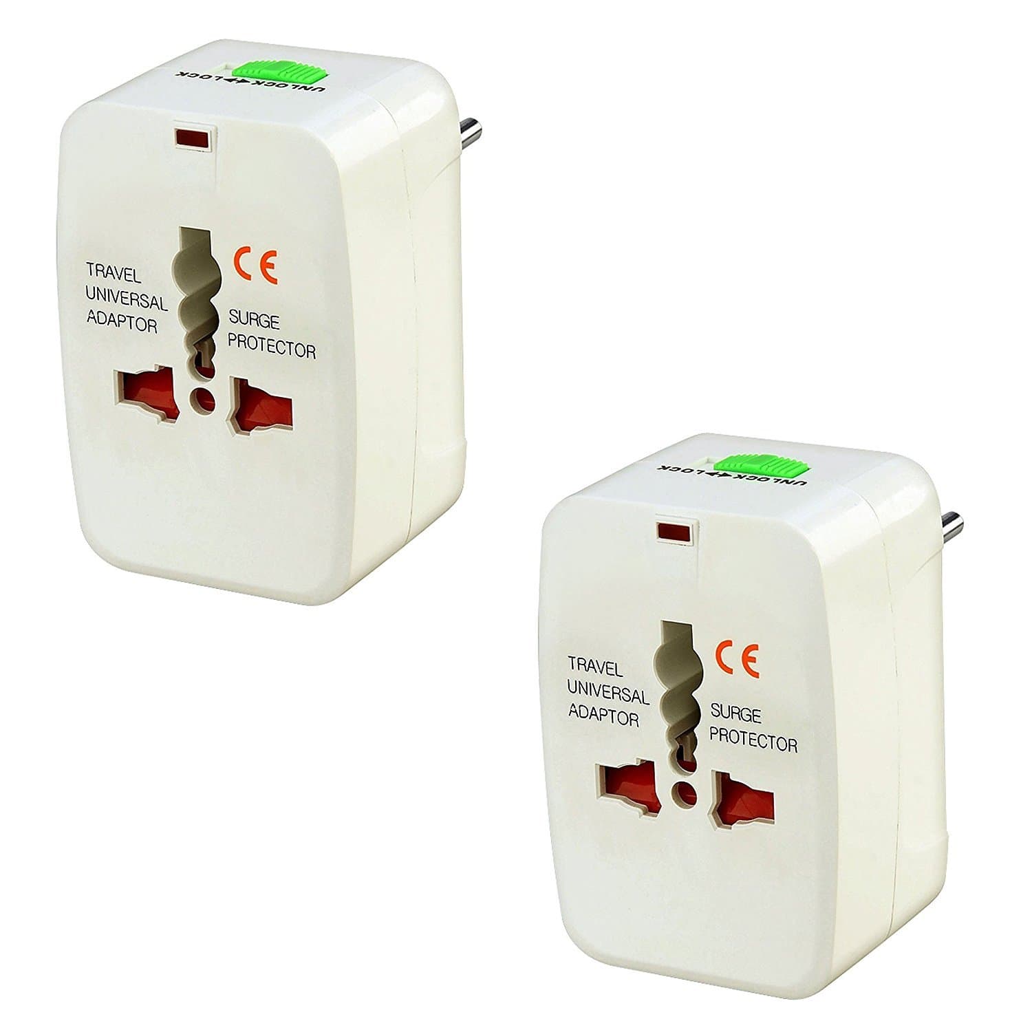 Technotech (2 Pack) International All in One Universal World Wide Travel Plug Adapter White