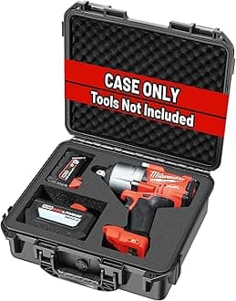 Case for Milwaukee M18 Impact and Torque Wrench - Waterproof Hard Tool Box for Milwaukee Set, Power Tool Combo Kit Bag for 18V 20V 2/1 3/4 3/8 Cordless Torque Wrenches/Battery (Case Only)
