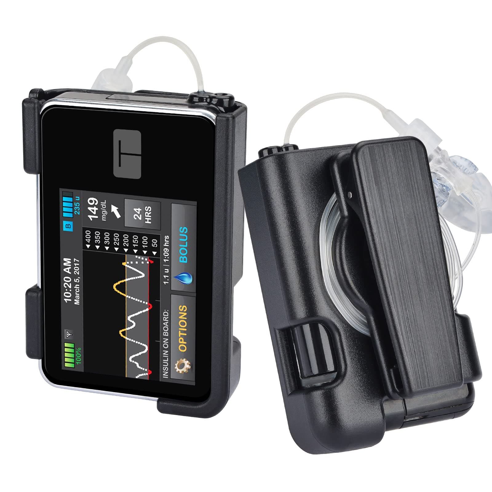 Tslim x2 Pump Case with Clip, Tandem Tslim Pump Case with 360° Rotatable Clip, Tandem Tslim x2 Pump Accessories, Friendly to Screen Protector, Compatible with t:Slim, t:Slim G4 (Black)