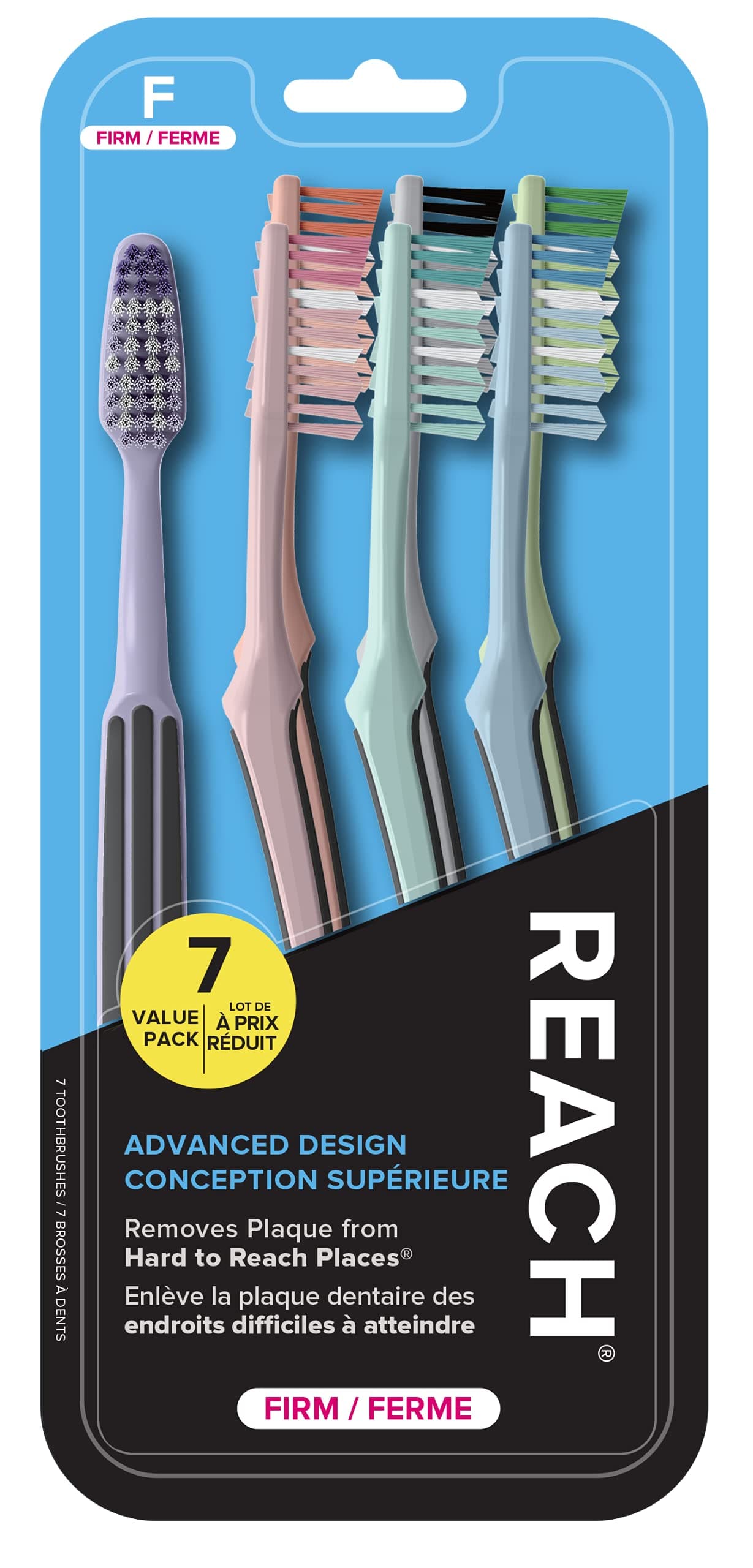 Advanced Design Toothbrush, Firm Bristles, 7 Count Value Pack