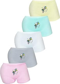 LOREZA ® 5/10 Girls Cotton Briefs Underwear with Different Motifs - Soft and Comfortable Material