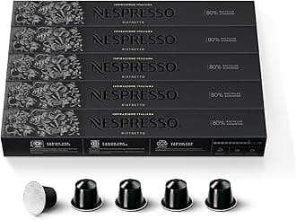 Original Coffee Pods - 50 Inspiranzione Ristretto Capsules for Nespresso Machines. Make Espressos, Cappuccino and Macchiato at home. Made with Robusta coffee beans. Recyclable Pods