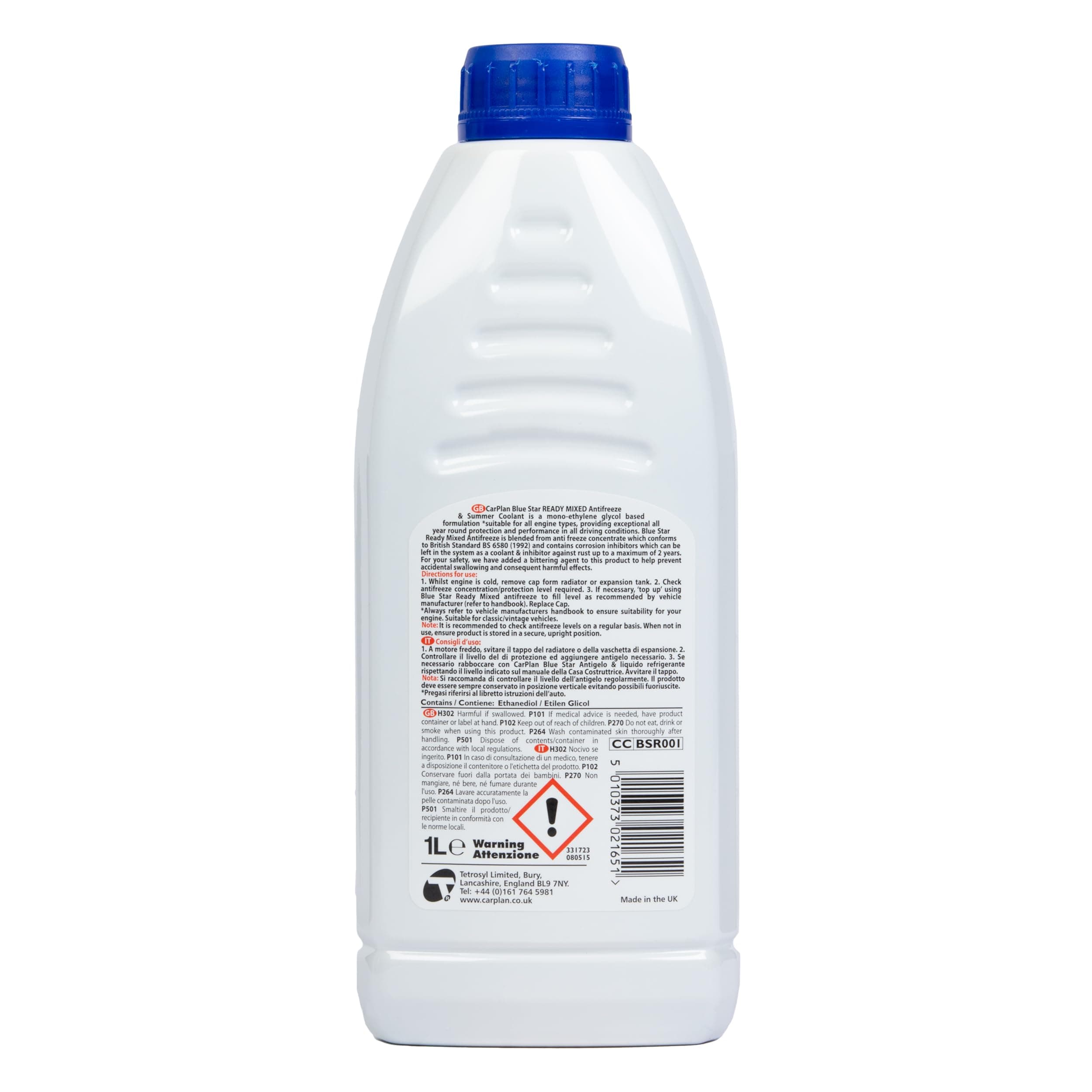 CarPlan 101568666 CarPlan Bluestar Ready Mixed Antifreeze 1L