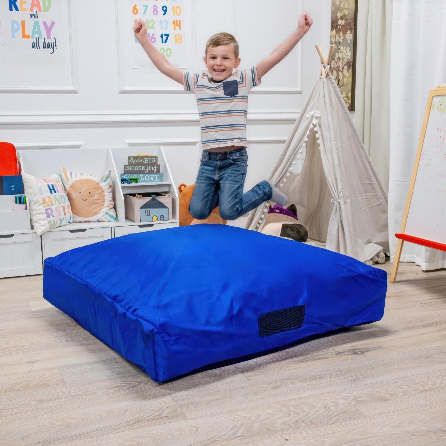 Foamma Crash Pad 8" x 36" x 48" (8" Thick x 3 ft x 4 ft) - Sensory Pad with Foam Blocks for Kids and Adults with Water-Resistant and Washable Cover