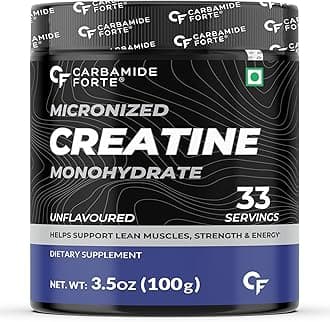 Carbamide Forte Micronised Creatine Monohydrate Powder 33 Servings – 100g | Creatine Supplement Powder Unflavoured for Lean Muscle Volumization, Strength & Energy