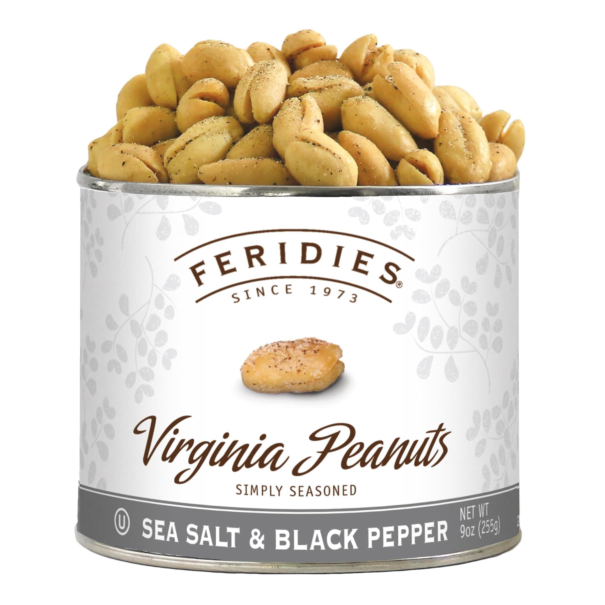 Salt and Pepper Peanuts, Super Extra Large Salted Virginia Peanuts, 9oz CAN