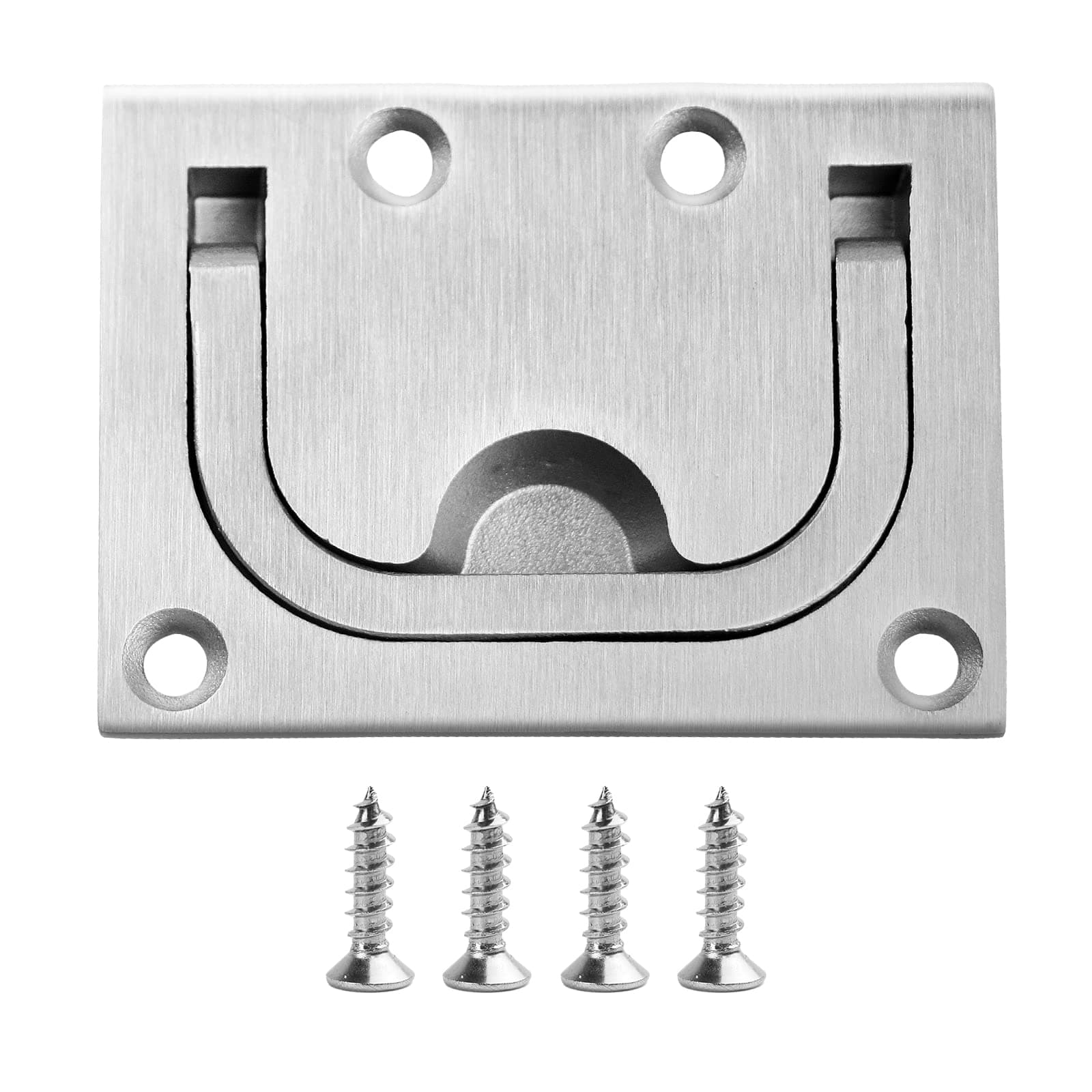TEANTECH 316 Stainless Steel Hatch Pull Flush Lift Boat Ring Hatches Pull Handle with Mount Screws for Boat Deck Hatch Handle and Home Furniture Recessed Handle etc.