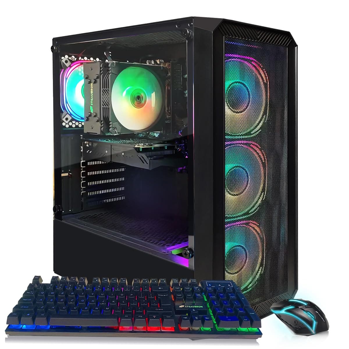 Gaming PC Computer Desktop, 13th Gen Intel Core i5-13400F up to 4.6G, GeForce RTX 3050 6G, 16G DDR4, 512G SSD, RGB Fan x4, WiFi 6 & BT 5.2, Windows 11 Home