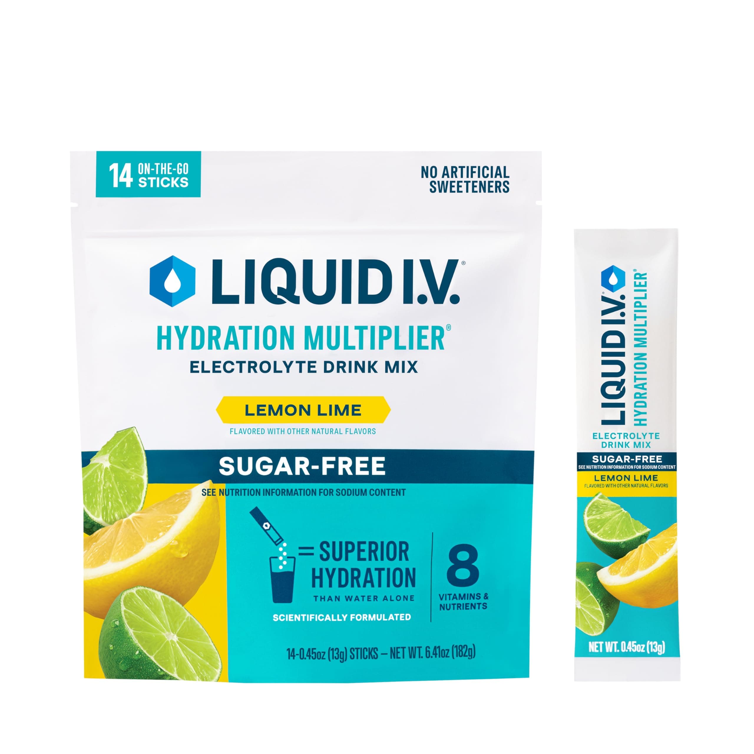 Hydration Multiplier Sugar-Free - Lemon Lime | Electrolyte Powder Drink Mix | 1 Pack (14 Servings)