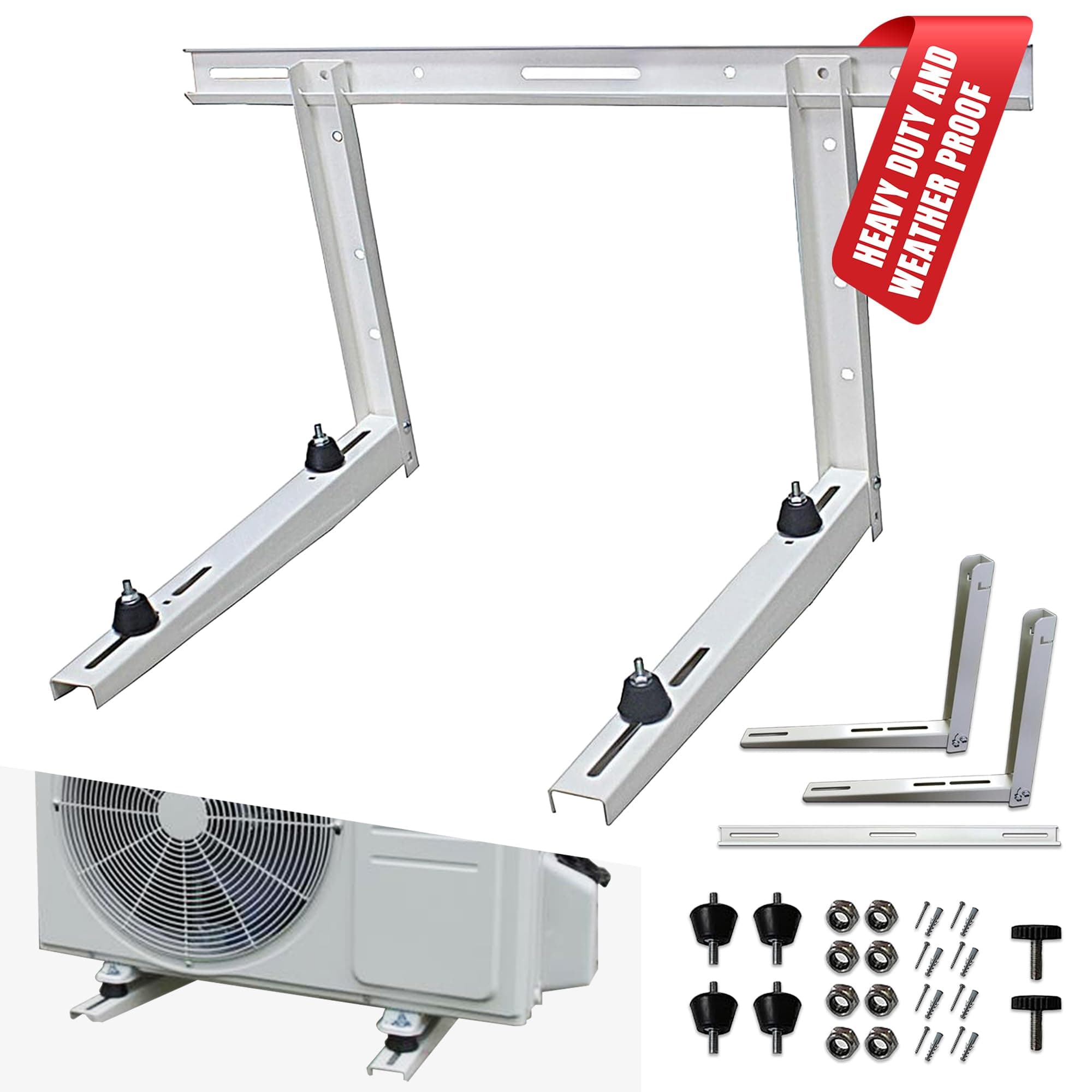 DuctlessAire Outdoor Wall Bracket - Mini Split Mounting Bracket - Ductless Air Conditioner Wall Mount - Mini Split AC/Heating System Accessories for Window AC, HVAC, Heat Pump & More (9000-36000 BTU)