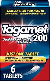 Tagamet HB 200 mg Cimetidine Acid Reducer and Heartburn Relief, 6 Count