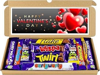 Valentines Day Gift | Letter box Chocolate Gift Selection Box | 10 Fullsize Dairy Milk Chocolate bars | Ideal Valentines Gifts For Him & Her (Black, Red & Gold)