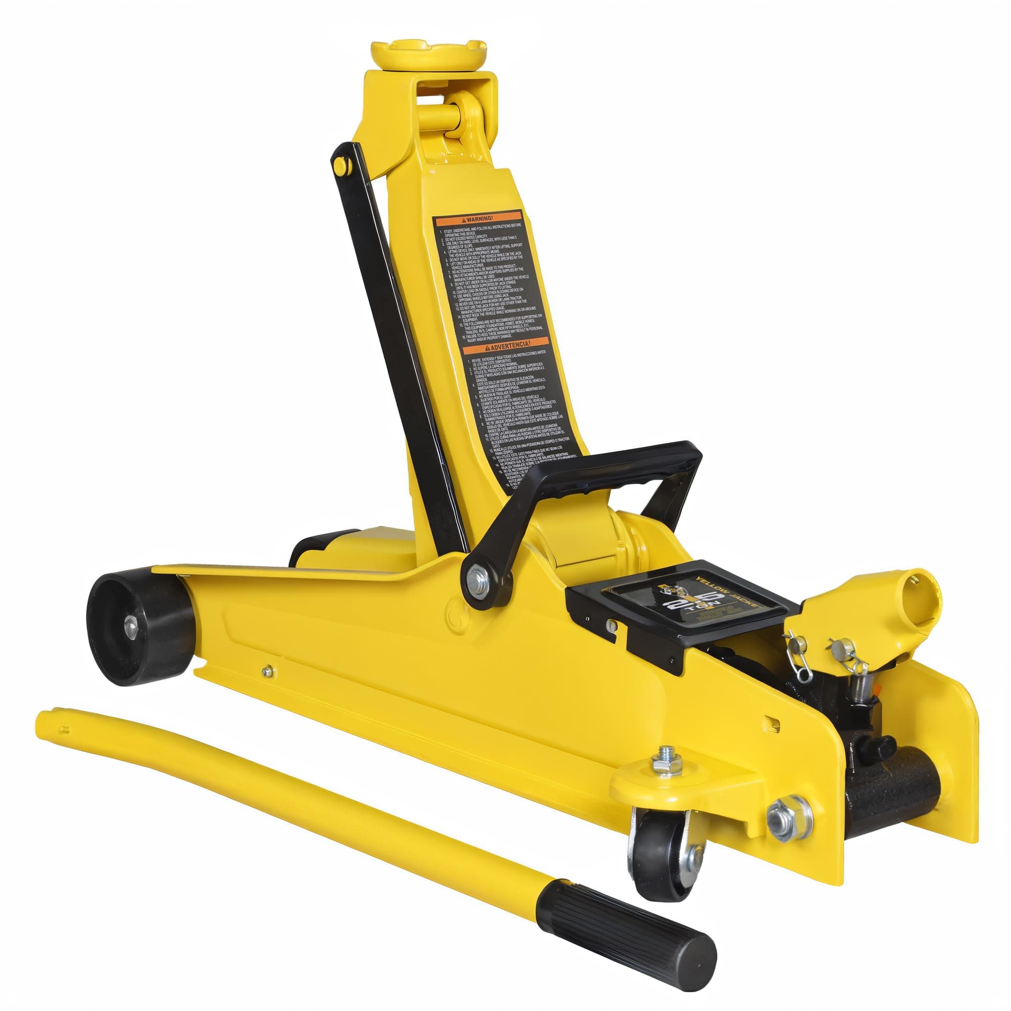 YELLOW JACKET 2.5 Ton Trolley Jack Hydraulic Low Profile Floor Jack for Cars Lift with Single Piston Lift Pump, 5500 lb Capacity