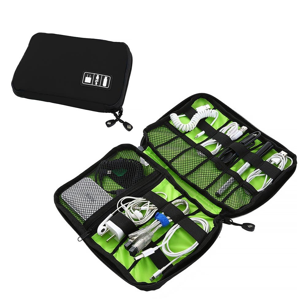 Travel Cable Organizer Electronics Accessories Organizer Bags (Black)