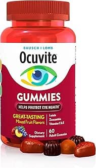 Eye Vitamin & Mineral Supplement, Gummy Multivitamin for Eyes, Zinc, Vitamin C & E, Lutein & Zeaxanthin Supplements for Vision Support for Adults, 60 Gummies